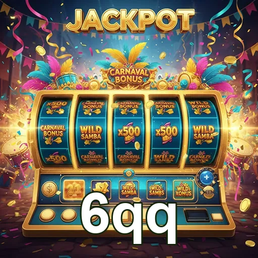 Imagem de slot machine de carnaval com jackpot, disponível no site 6qq.